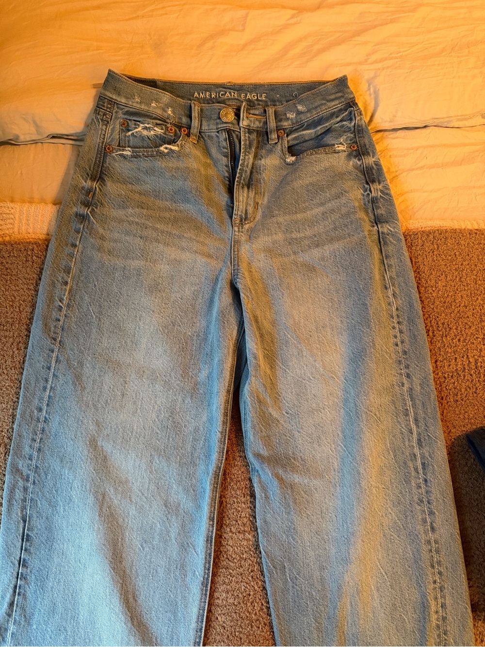 American Eagle Outfitters Women's Light Wash wide leg Jeans